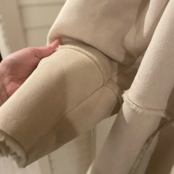Dennis by Dennis Basso 1X light tan coat with faux fur inside faux suede 1X - Picture 9 of 15